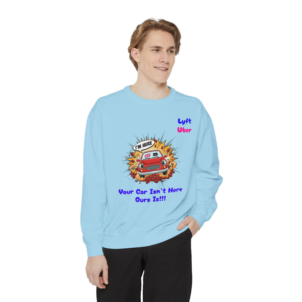 Humorous Lyft - Uber Car Crash Sweatshirt