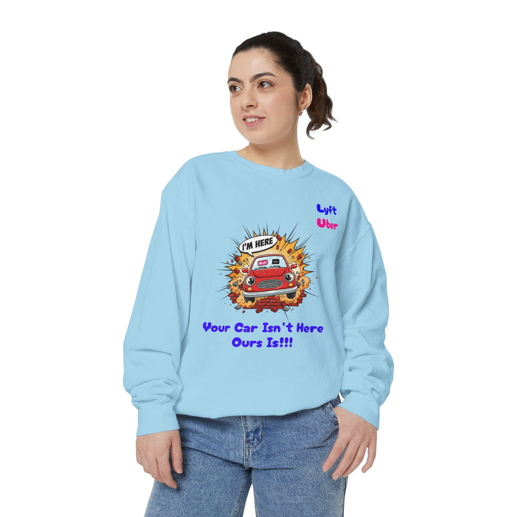 Humorous Lyft - Uber Car Crash Sweatshirt