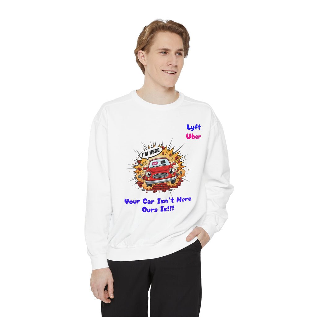 Humorous Lyft - Uber Car Crash Sweatshirt