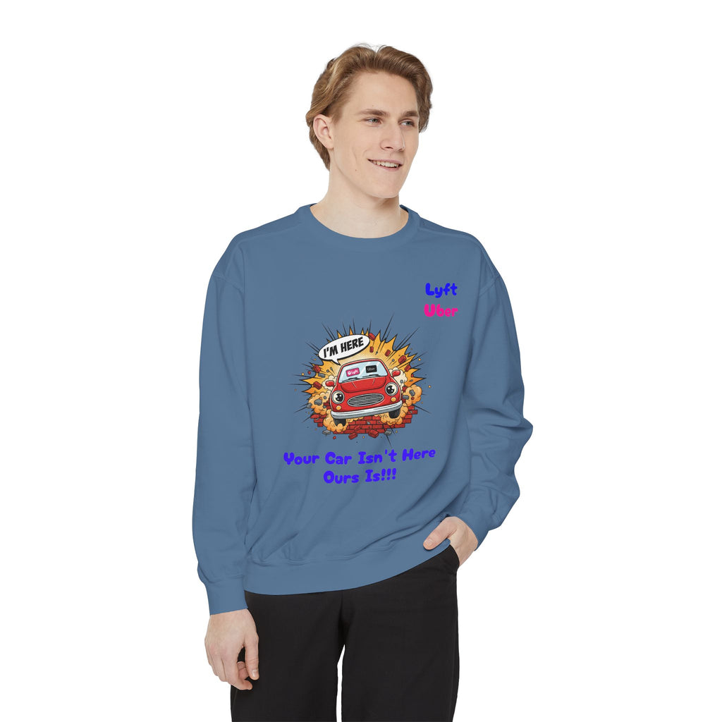 Humorous Lyft - Uber Car Crash Sweatshirt