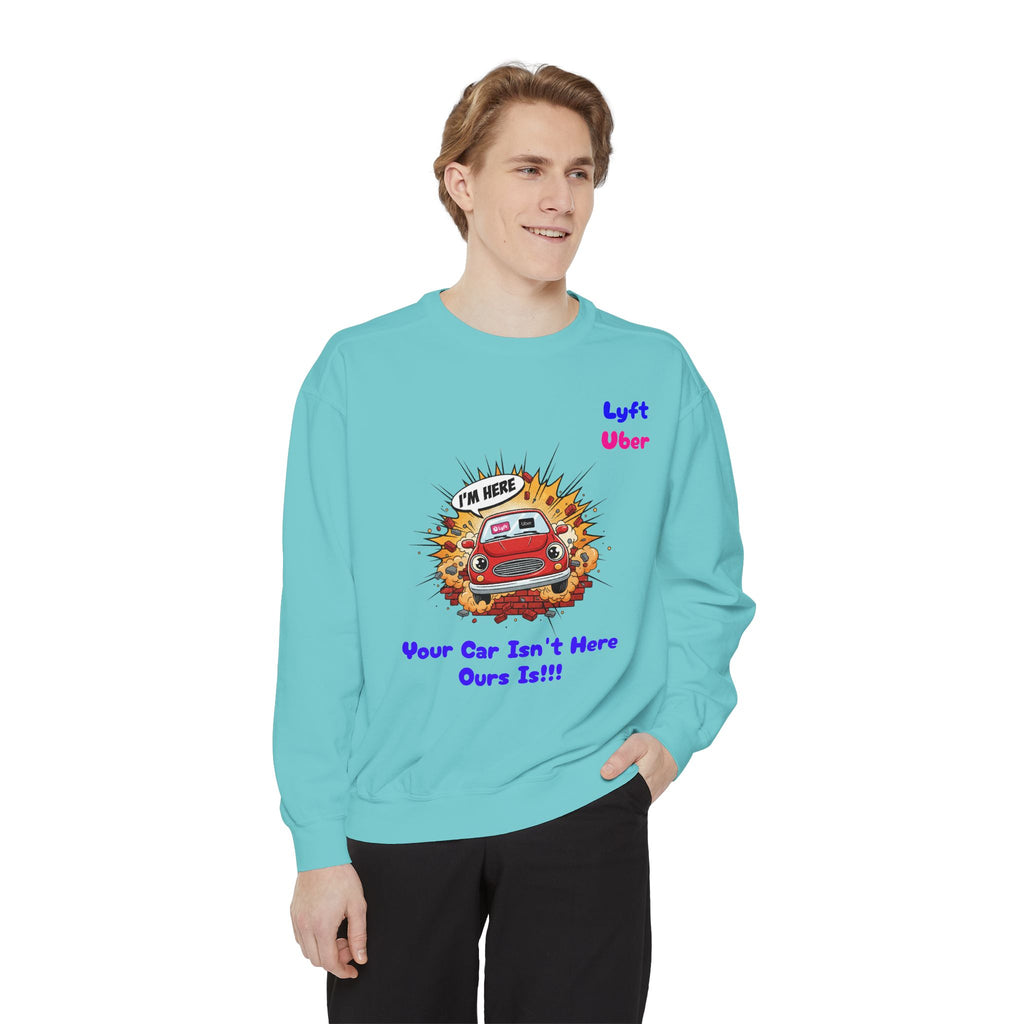 Humorous Lyft - Uber Car Crash Sweatshirt