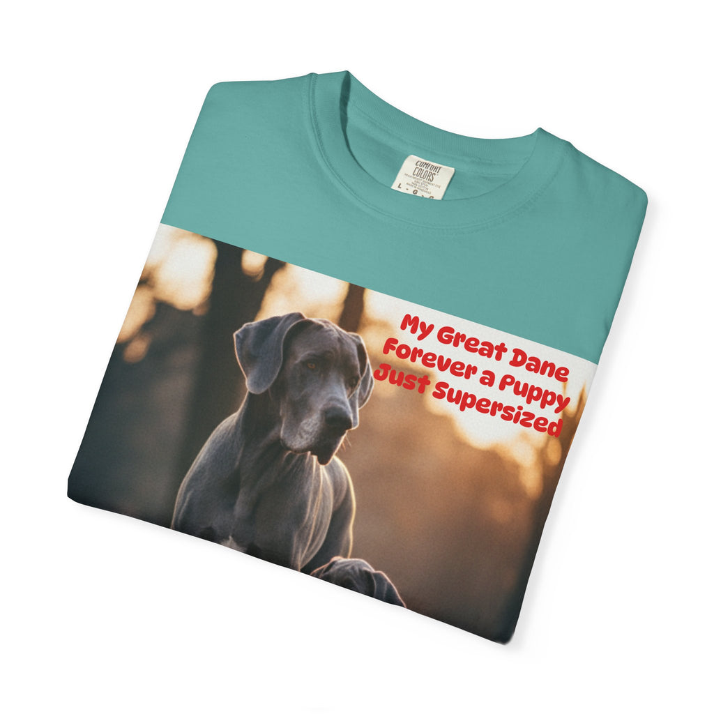 Great Dane & Puppy Photo T-Shirt — "My Great Dane: Forever a Puppy, Just Supersized"