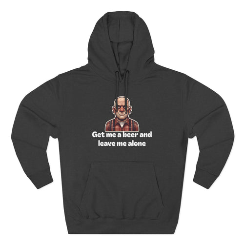 Casual Humor Hoodie - Get Me a Beer and Leave Me Alone | Perfect Gift for Beer Lovers, Relaxation, Birthday, Dad's Day, Lounge Wear