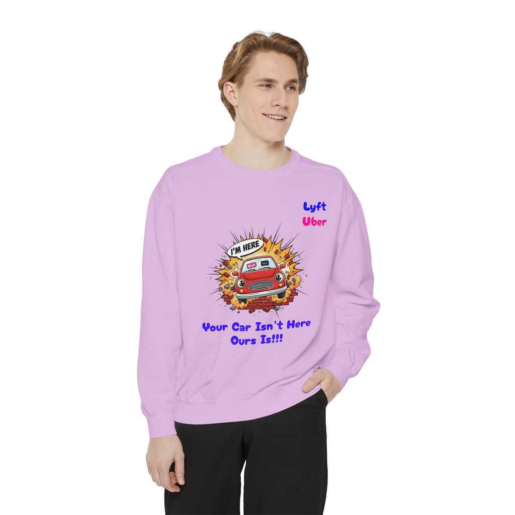 Humorous Lyft - Uber Car Crash Sweatshirt
