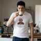 T‑Shirt  'I don't rise and shine, I caffeinate and hope for the best' Grumpy Grandpa Coffee Tee