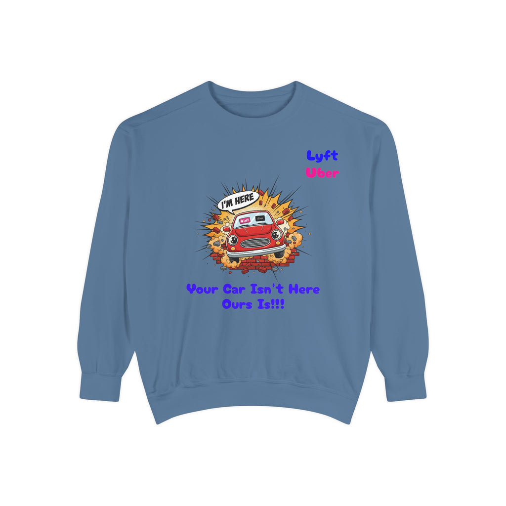 Humorous Lyft - Uber Car Crash Sweatshirt