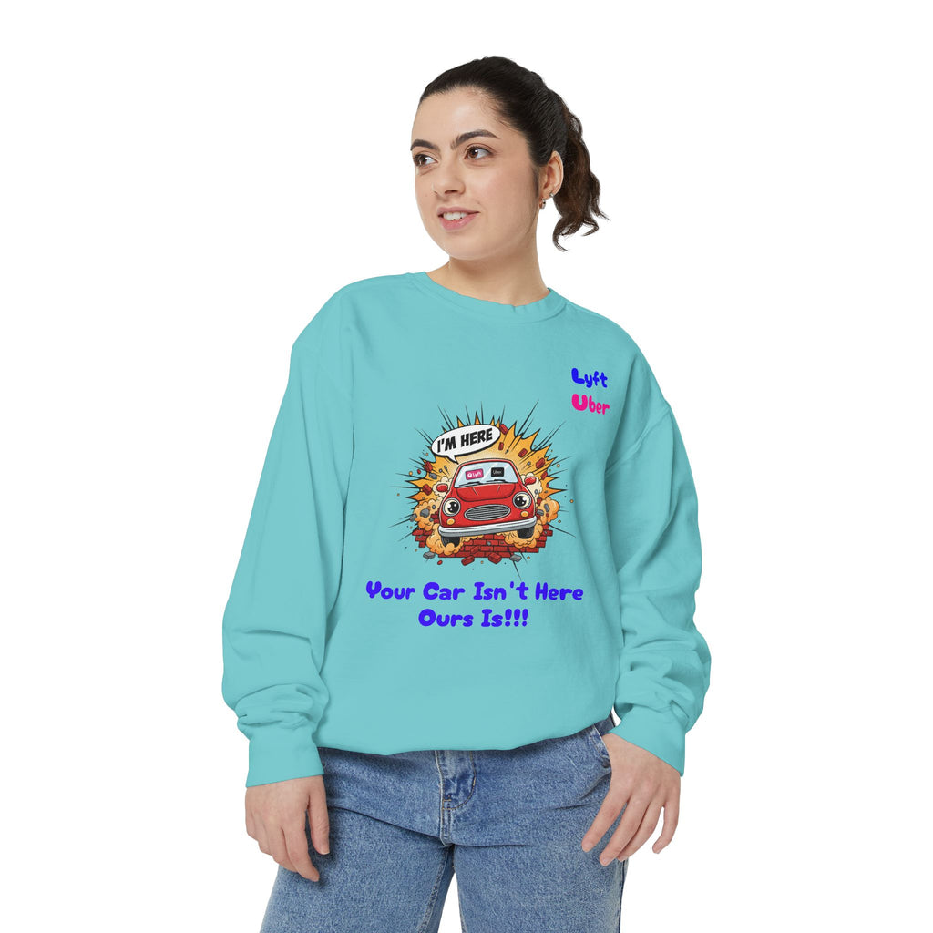 Humorous Lyft - Uber Car Crash Sweatshirt