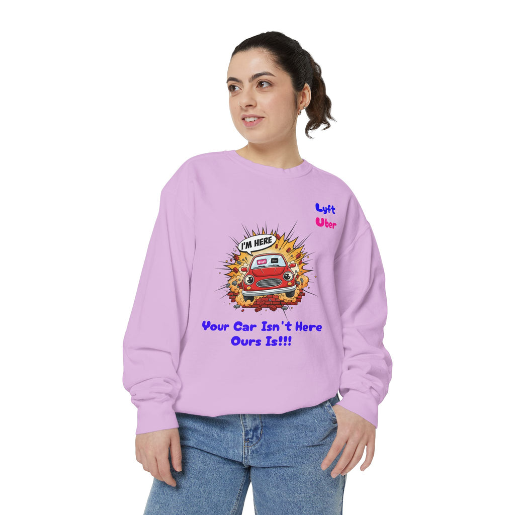 Humorous Lyft - Uber Car Crash Sweatshirt
