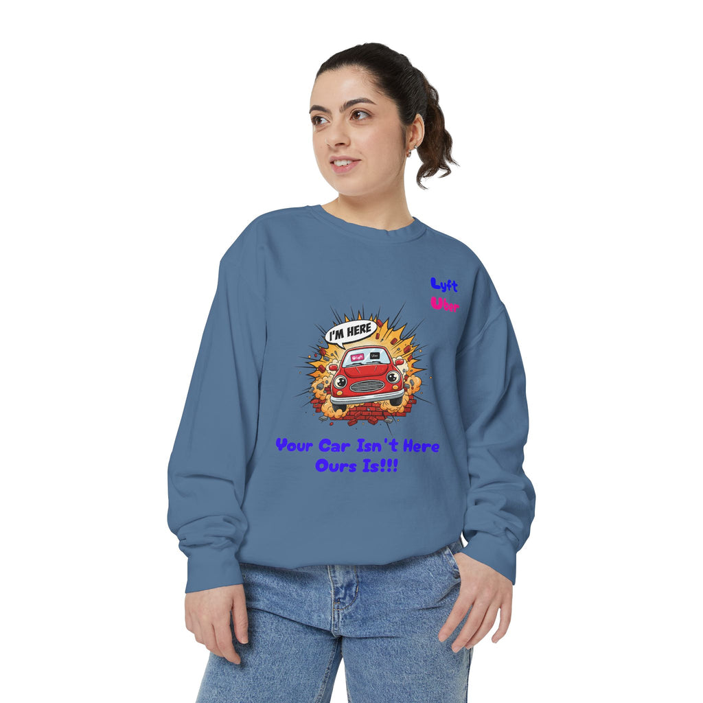 Humorous Lyft - Uber Car Crash Sweatshirt