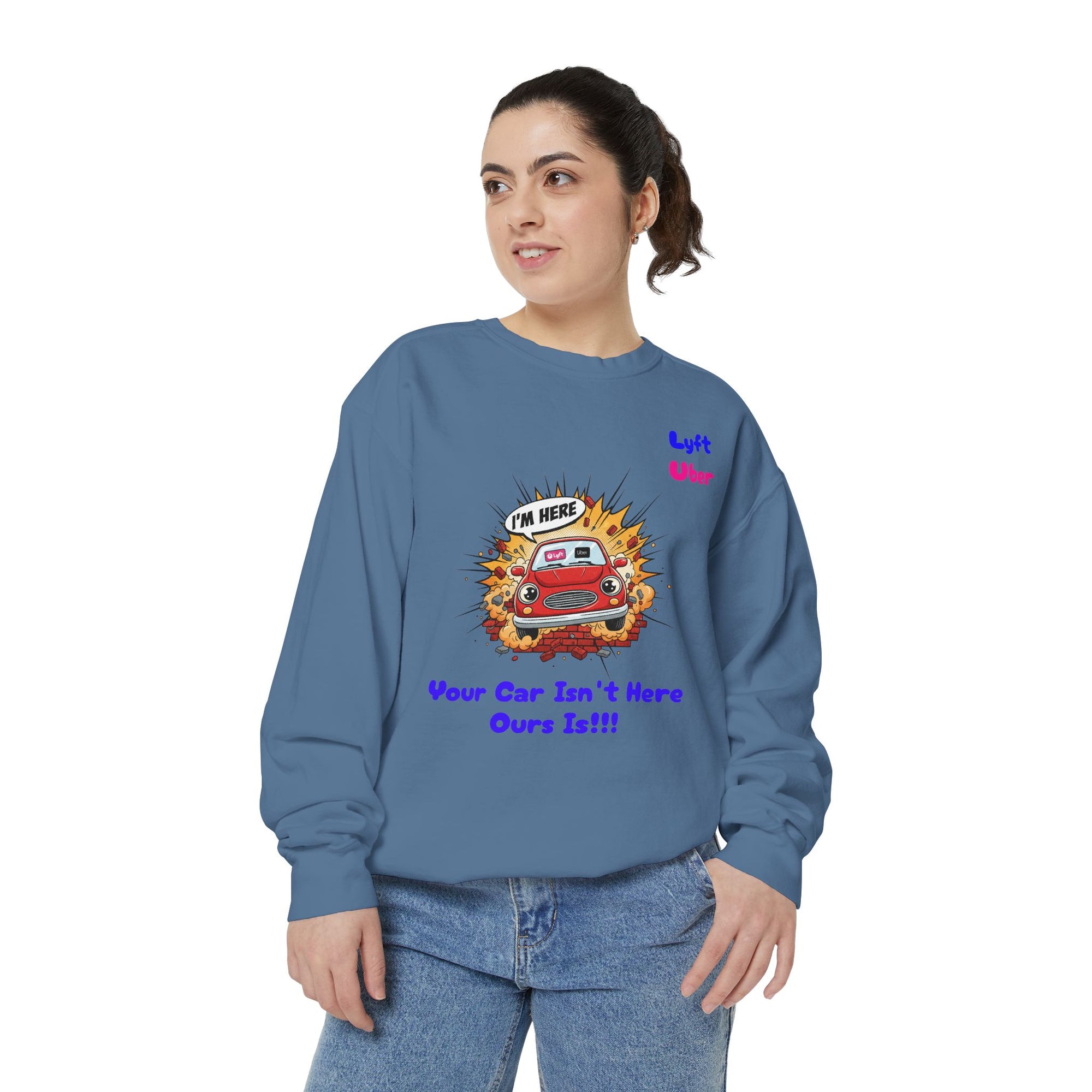 Humorous Lyft - Uber Car Crash Sweatshirt