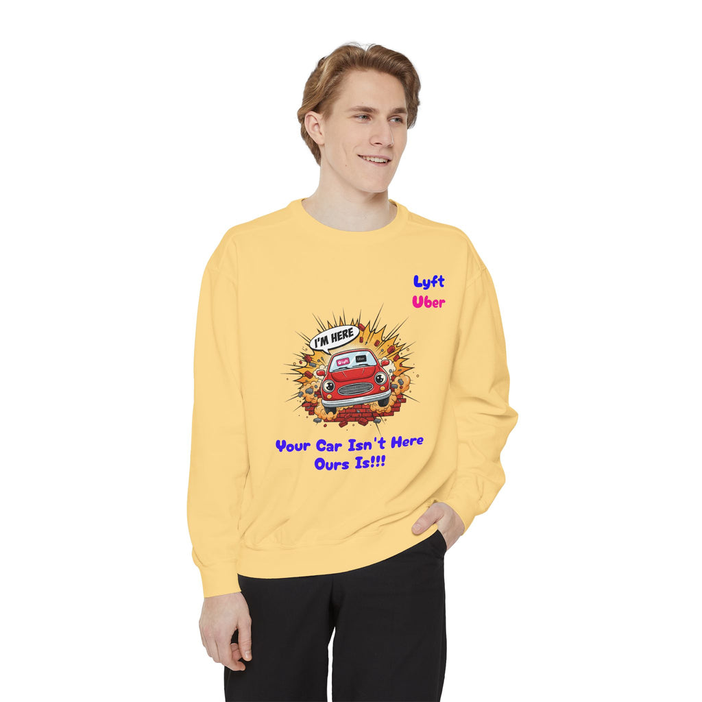 Humorous Lyft - Uber Car Crash Sweatshirt
